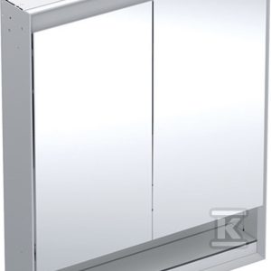 ONE Szafka z lustrem, Comfort Light, B75cm, H90cm, T15cm, z wnęką, montaż podtynkowy, z dwojgiem drzwi, szary 505.822.00.1 ONE Szafka z lustrem, Comfort Light, B75cm, H90cm, T15cm, z wnęką, montaż podtynkowy, z dwojgiem drzwi, szary 505.822.00.1