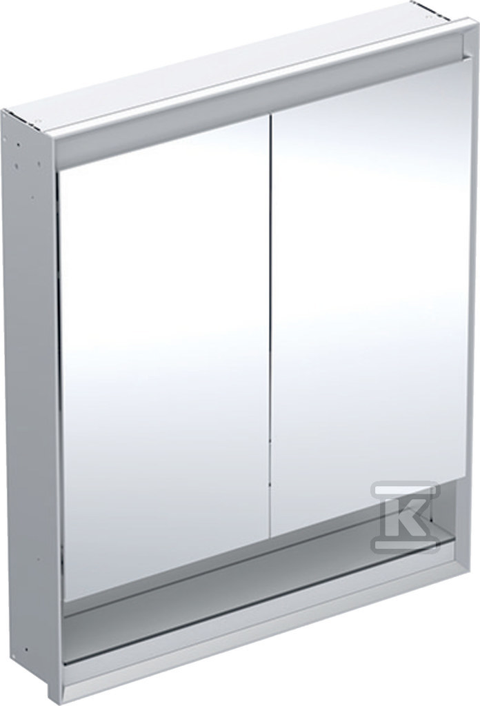 ONE Szafka z lustrem, Comfort Light, B75cm, H90cm, T15cm, z wnęką, montaż podtynkowy, z dwojgiem drzwi, szary 505.822.00.1 - obrazek 1