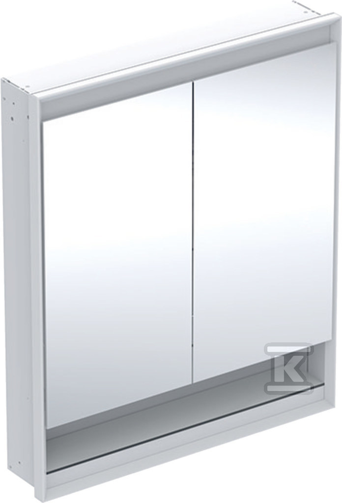 ONE Szafka z lustrem, Comfort Light, B75cm, H90cm, T15cm, z wnęką, montaż podtynkowy, z dwojgiem drzwi, biały 505.822.00.2 - obrazek 1