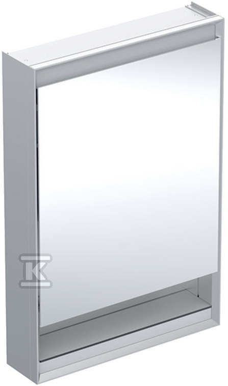 ONE Szafka z lustrem, Comfort Light, B60cm, H88cm, T15cm, z wnęką, montaż natynkowy, z jednymi drzwiami, zawias po prawej stronie, szary 505.831.00.1 - obrazek 1