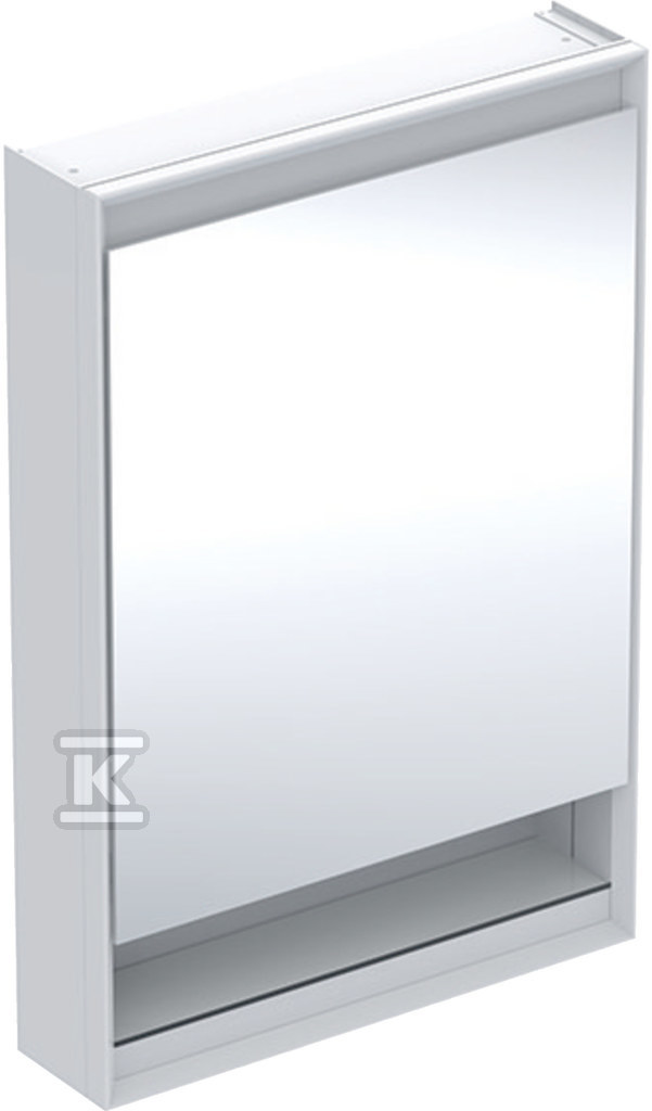 ONE Szafka z lustrem, Comfort Light, B60cm, H88cm, T15cm, z wnęką, montaż natynkowy, z jednymi drzwiami, zawias po prawej stronie, biały 505.831.00.2 - obrazek 1