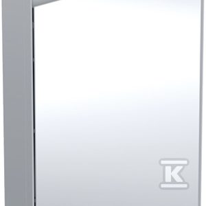 ONE Szafka z lustrem, Comfort Light, B60cm, H90cm, T15cm, montaż natynkowy, z jednymi drzwiami, zawias po lewej stronie, szary 505.810.00.1 ONE Szafka z lustrem, Comfort Light, B60cm, H90cm, T15cm, montaż natynkowy, z jednymi drzwiami, zawias po lewej stronie, szary 505.810.00.1