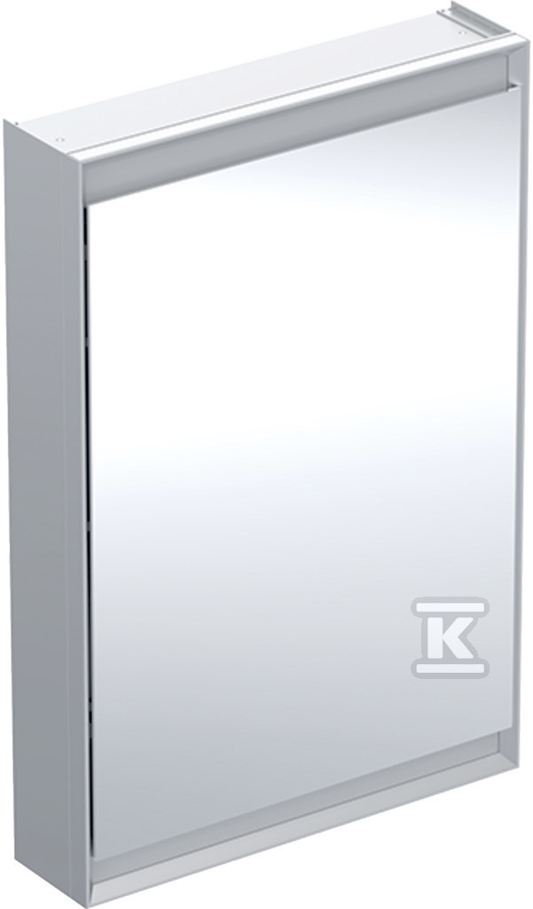 ONE Szafka z lustrem, Comfort Light, B60cm, H90cm, T15cm, montaż natynkowy, z jednymi drzwiami, zawias po lewej stronie, szary 505.810.00.1 - obrazek 1