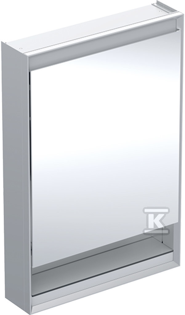 ONE Szafka z lustrem, Comfort Light, B60cm, H88cm, T15cm, z wnęką, montaż natynkowy, z jednymi drzwiami, zawias po lewej stronie, szary 505.830.00.1 - obrazek 1