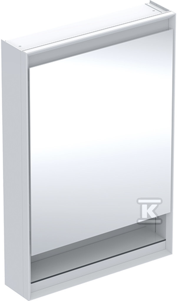 ONE Szafka z lustrem, Comfort Light, B60cm, H88cm, T15cm, z wnęką, montaż natynkowy, z jednymi drzwiami, zawias po lewej stronie, biały 505.830.00.2 - obrazek 1