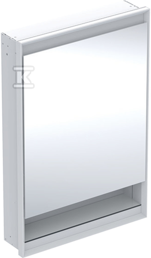 ONE Szafka z lustrem, Comfort Light, B60cm, H88cm, T15cm, z wnęką, montaż podtynkowy, z jednymi drzwiami, zawias po prawej stronie, biały 505.821.00.2 - obrazek 1