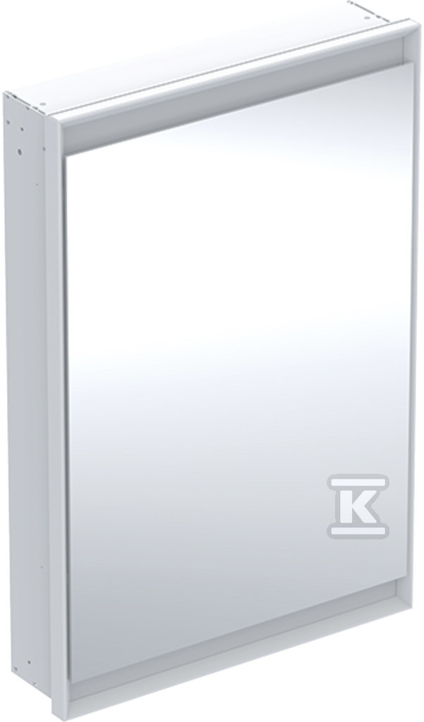 ONE Szafka z lustrem, Comfort Light, B60cm, H88cm, T15cm, montaż podtynkowy, z jednymi drzwiami, zawias po lewej stronie, biały 505.800.00.2 - obrazek 1