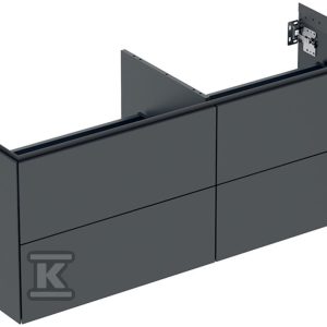ONE Szafka pod umywalkę, B133.2cm, H50.4cm, T47cm, z czterema szufladami, czarny, mat 505.266.00.8 ONE Szafka pod umywalkę, B133.2cm, H50.4cm, T47cm, z czterema szufladami, czarny, mat 505.266.00.8