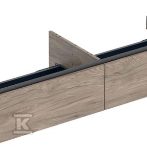 ONE Szafka pod umywalkę, B133.2m, H26.6cm, T47cm, z dwoma szufladami, orzech włoski hickory 505.076.00.6 ONE Szafka pod umywalkę, B133.2m, H26.6cm, T47cm, z dwoma szufladami, orzech włoski hickory 505.076.00.6