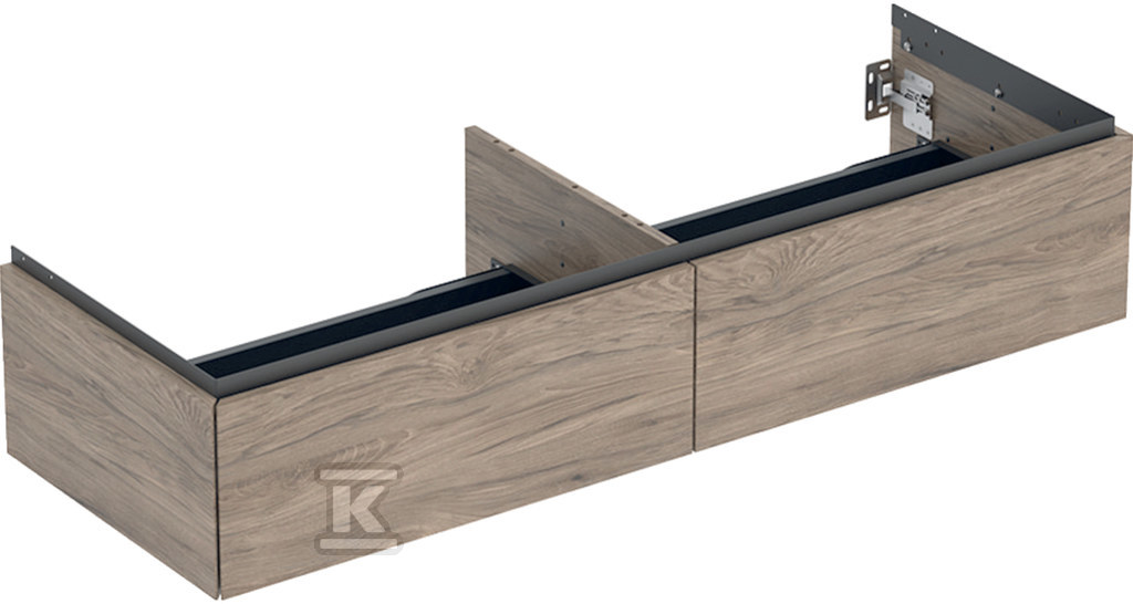 ONE Szafka pod umywalkę, B133.2m, H26.6cm, T47cm, z dwoma szufladami, orzech włoski hickory 505.076.00.6 - obrazek 1