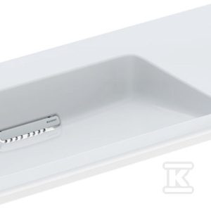 ONE Umywalka meblowa, odpływ poziomy, B90cm, T48cm, bez otworu, bez przelewu, z powierzchnią odkładczą po prawej stronie, KeraTect 505.008.00.1