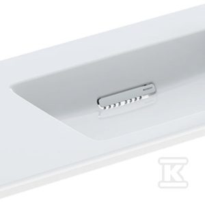 ONE Umywalka meblowa, odpływ poziomy, B90cm, T48cm, bez otworu, bez przelewu, z powierzchnią odkładczą po lewej stronie, KeraTect 505.013.00.1