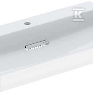 ONE Umywalka, odpływ poziomy, B90cm, T48cm, z otworem na baterię, bez przelewu, KeraTect 505.038.00.1