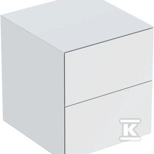 ONE Szafka boczna, B45cm, H49.2cm, T47cm, z dwoma szufladami, biały, matowy 505.077.00.2