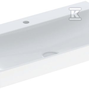 ONE Umywalka, odpływ pionowy, B90cm, T48cm, z otworem na baterię, bez przelewu, KeraTect 505.020.01.3 ONE Umywalka, odpływ pionowy, B90cm, T48cm, z otworem na baterię, bez przelewu, KeraTect 505.020.01.3