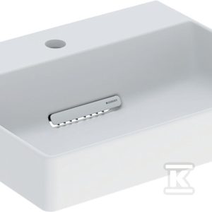 ONE Umywalka stawiana na blat, prostokątna, odplyw poziomy, B50cm, T41cm, z otworem na baterię, bez przelewu, KeraTect, biały matowy 505.026.00.1