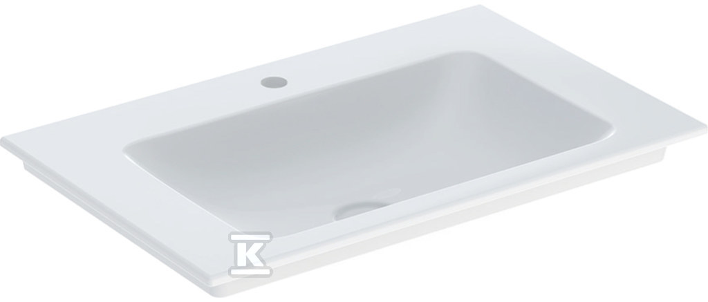 ONE Umywalka meblowa, odpływ pionowy, B75cm, T48cm, z otworem na baterię, bez przelewu, KeraTect 505.010.01.2 - obrazek 1