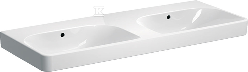 Smyle Square Umywalka podwójna, B120cm, H16.5cm, T48cm, z dwoma przelewami, bez otworów na baterie 500.224.01.1 - obrazek 1