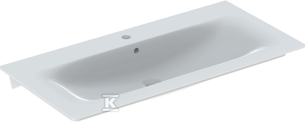 Selnova Square Umywalka meblowa, B100cm, H16.8cm, T48cm, cienki rant, z przelewem, z otworem na baterię 500.997.00.1 - obrazek 1