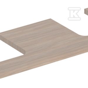 ONE Blat pod umywalkę, wycięcie podwójne, do umywalki stawianej na blat w kształcie misy, B135cm, H3cm, T47cm, dąb 505.276.00.5 ONE Blat pod umywalkę, wycięcie podwójne, do umywalki stawianej na blat w kształcie misy, B135cm, H3cm, T47cm, dąb 505.276.00.5