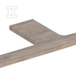 ONE Blat pod umywalkę, wycięcie podwójne, do prostokątnej umywalki stawianej na blat, B135cm, H3cm, T47cm, orzech włoski hickory 505.286.00.6 ONE Blat pod umywalkę, wycięcie podwójne, do prostokątnej umywalki stawianej na blat, B135cm, H3cm, T47cm, orzech włoski hickory 505.286.00.6