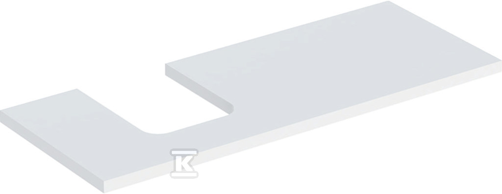 ONE Blat pod umywalkę, wycięcie z lewej strony, do umywalki stawianej na blat w kształcie misy, B120cm, H3cm, T47cm, biały, matowy 505.295.00.2 - obrazek 1
