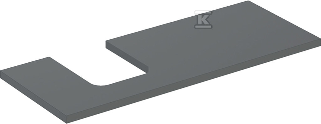 ONE Blat pod umywalkę, wycięcie z lewej strony, do umywalki stawianej na blat w kształcie misy, B120cm, H3cm, T47cm, lava 505.295.00.3 - obrazek 1