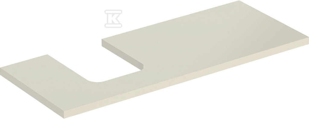 ONE Blat pod umywalkę, wycięcie z lewej strony, do umywalki stawianej na blat w kształcie misy, B120cm, H3cm, T47cm, sand grey 505.295.00.4 - obrazek 1