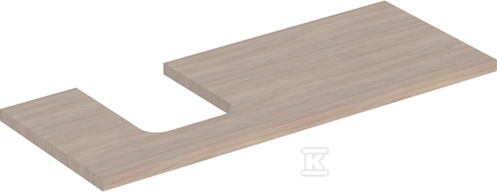 ONE Blat pod umywalkę, wycięcie z lewej strony, do umywalki stawianej na blat w kształcie misy, B120cm, H3cm, T47cm, dąb 505.295.00.5 - obrazek 1