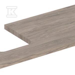 ONE Blat pod umywalkę, wycięcie z lewej strony, do umywalki stawianej na blat w kształcie misy, B120cm, H3cm, T47cm, orzech włoski hickory 505.295.00.6