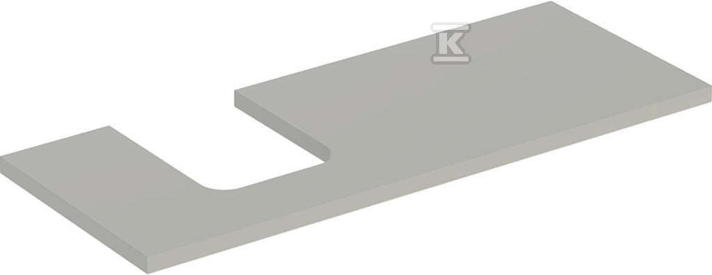 ONE Blat pod umywalkę, wycięcie z lewej strony, do umywalki stawianej na blat w kształcie misy, B120cm, H3cm, T47cm, greige 505.295.00.7 - obrazek 1