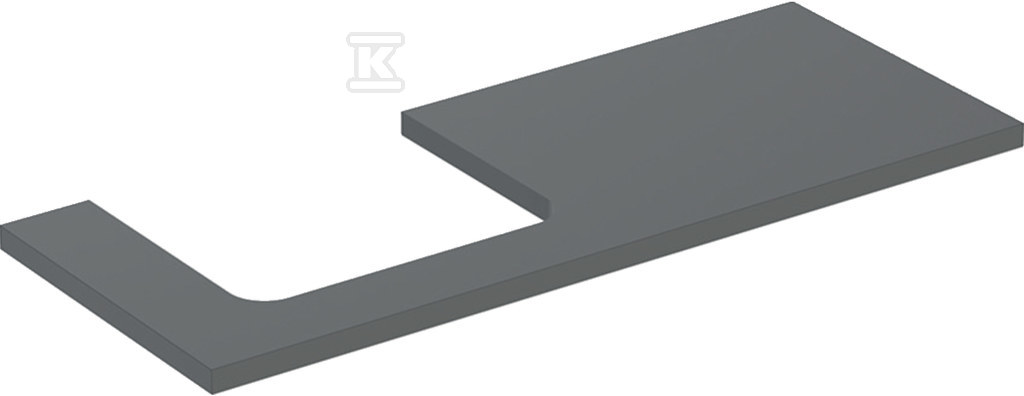 ONE Blat pod umywalkę, wycięcie z lewej strony, do prostokątnej umywalki stawianej na blat, B120cm, H3cm, T47cm, lava 505.305.00.3 - obrazek 1