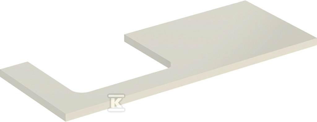 ONE Blat pod umywalkę, wycięcie z lewej strony, do prostokątnej umywalki stawianej na blat, B120cm, H3cm, T47cm, sand grey 505.305.00.4 - obrazek 1