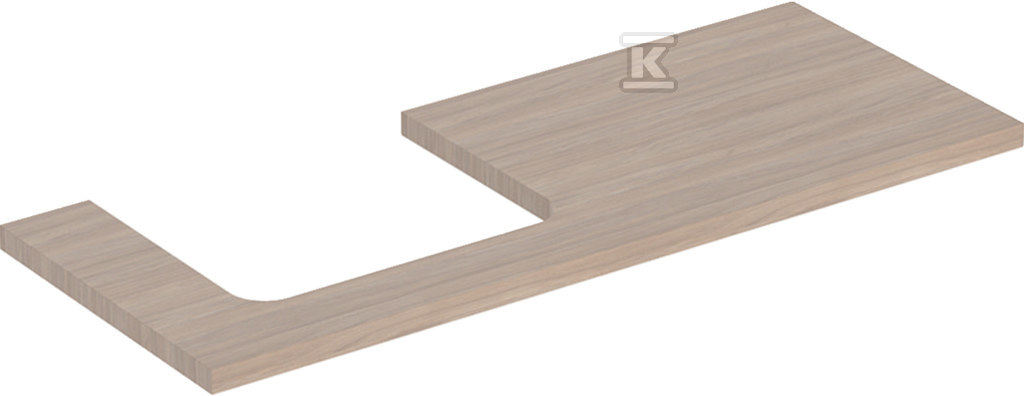 ONE Blat pod umywalkę, wycięcie z lewej strony, do prostokątnej umywalki stawianej na blat, B120cm, H3cm, T47cm, dąb 505.305.00.5 - obrazek 1