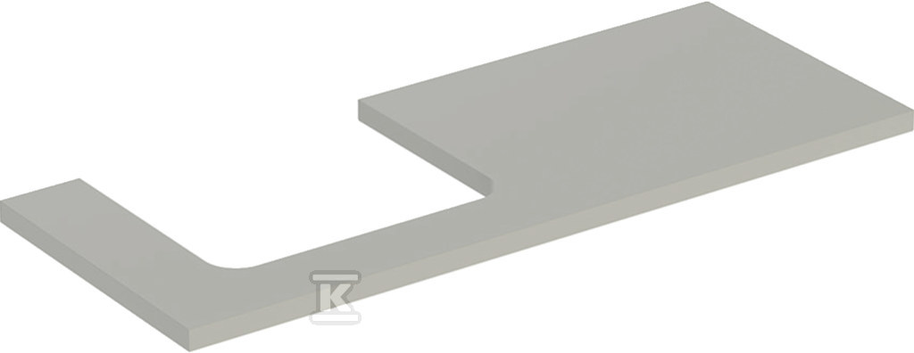 ONE Blat pod umywalkę, wycięcie z lewej strony, do prostokątnej umywalki stawianej na blat, B120cm, H3cm, T47cm, greige 505.305.00.7 - obrazek 1
