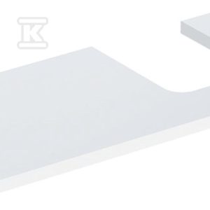 ONE Blat pod umywalkę, wycięcie z prawej strony, do umywalki stawianej na blat w kształcie misy, B120cm, H3cm, T47cm, biały, wysoki połysk 505.315.00.1 ONE Blat pod umywalkę, wycięcie z prawej strony, do umywalki stawianej na blat w kształcie misy, B120cm, H3cm, T47cm, biały, wysoki połysk 505.315.00.1