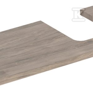 ONE Blat pod umywalkę, wycięcie z prawej strony, do umywalki stawianej na blat w kształcie misy, B120cm, H3cm, T47cm, orzech włoski hickory 505.315.00.6 ONE Blat pod umywalkę, wycięcie z prawej strony, do umywalki stawianej na blat w kształcie misy, B120cm, H3cm, T47cm, orzech włoski hickory 505.315.00.6