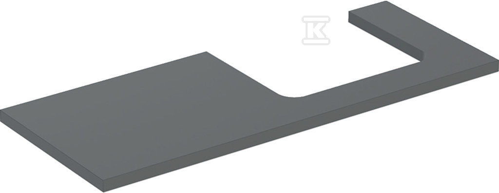 ONE Blat pod umywalkę, wycięcie z prawej strony, do prostokątnej umywalki stawianej na blat, B120cm, H3cm, T47cm, lava 505.325.00.3 - obrazek 1