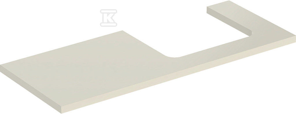 ONE Blat pod umywalkę, wycięcie z prawej strony, do prostokątnej umywalki stawianej na blat, B120cm, H3cm, T47cm, sand grey 505.325.00.4 - obrazek 1