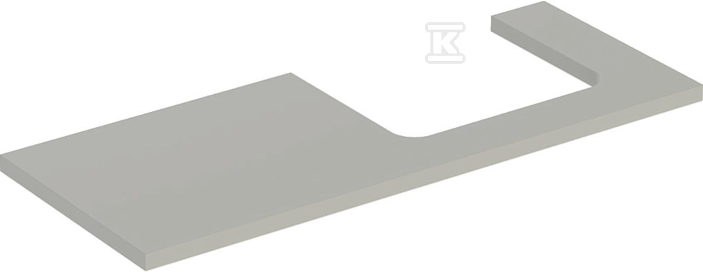 ONE Blat pod umywalkę, wycięcie z prawej strony, do prostokątnej umywalki stawianej na blat, B120cm, H3cm, T47cm, greige 505.325.00.7 - obrazek 1