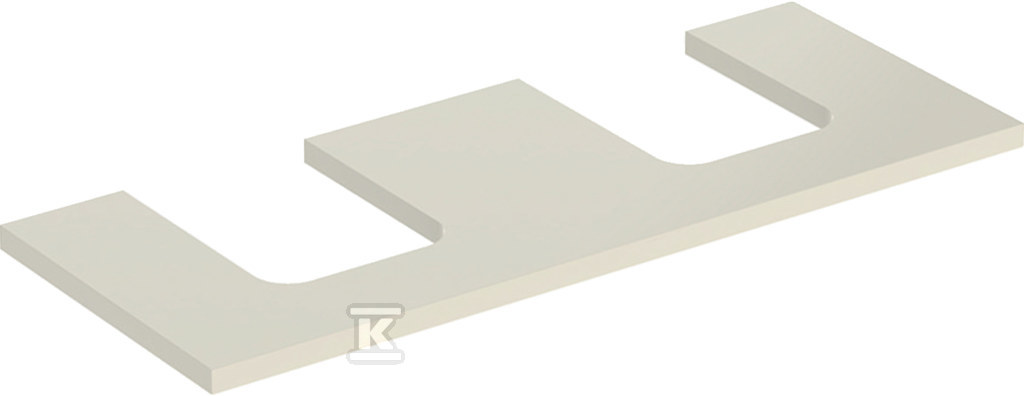 ONE Blat pod umywalkę, wycięcie podwójne, do umywalki stawianej na blat w kształcie misy, B120cm, H3cm, T47cm, sand grey 505.335.00.4 - obrazek 1