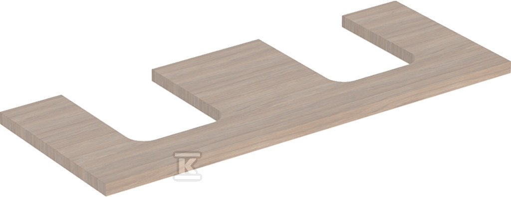 ONE Blat pod umywalkę, wycięcie podwójne, do umywalki stawianej na blat w kształcie misy, B120cm, H3cm, T47cm, dąb 505.335.00.5 - obrazek 1