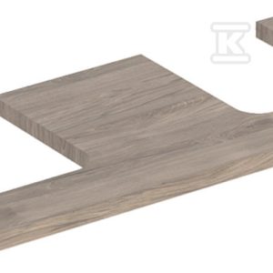 ONE Blat pod umywalkę, wycięcie podwójne, do umywalki stawianej na blat w kształcie misy, B120cm, H3cm, T47cm, orzech włoski hickory 505.335.00.6 ONE Blat pod umywalkę, wycięcie podwójne, do umywalki stawianej na blat w kształcie misy, B120cm, H3cm, T47cm, orzech włoski hickory 505.335.00.6