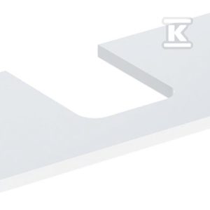 ONE Blat pod umywalkę, wycięcie na środku, do umywalki stawianej na blat w kształcie misy, B120cm, H3cm, T47cm, biały, wysoki połysk 505.275.00.1