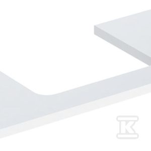 ONE Blat pod umywalkę, wycięcie na środku, do prostokątnej umywalki stawianej na blat, B120cm, H3cm, T47cm, biały, wysoki połysk 505.285.00.1