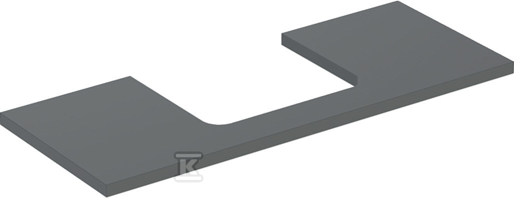 ONE Blat pod umywalkę, wycięcie na środku, do prostokątnej umywalki stawianej na blat, B120cm, H3cm, T47cm, lava 505.285.00.3 - obrazek 1