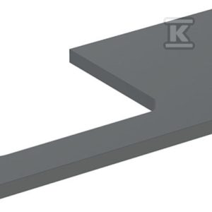 ONE Blat pod umywalkę, wycięcie z lewej strony, do prostokątnej umywalki stawianej na blat, B105cm, H3cm, T47cm, lava 505.304.00.3 ONE Blat pod umywalkę, wycięcie z lewej strony, do prostokątnej umywalki stawianej na blat, B105cm, H3cm, T47cm, lava 505.304.00.3