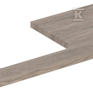ONE Blat pod umywalkę, wycięcie z lewej strony, do prostokątnej umywalki stawianej na blat, B105cm, H3cm, T47cm, orzech włoski hickory 505.304.00.6 ONE Blat pod umywalkę, wycięcie z lewej strony, do prostokątnej umywalki stawianej na blat, B105cm, H3cm, T47cm, orzech włoski hickory 505.304.00.6