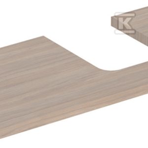 ONE Blat pod umywalkę, wycięcie z prawej strony, do umywalki stawianej na blat w kształcie misy, B105cm, H3cm, T47cm, dąb 505.314.00.5 ONE Blat pod umywalkę, wycięcie z prawej strony, do umywalki stawianej na blat w kształcie misy, B105cm, H3cm, T47cm, dąb 505.314.00.5