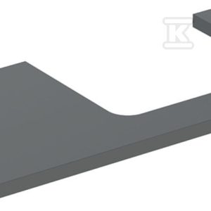ONE Blat pod umywalkę, wycięcie z prawej strony, do prostokątnej umywalki stawianej na blat, B105cm, H3cm, T47cm, lava 505.324.00.3 ONE Blat pod umywalkę, wycięcie z prawej strony, do prostokątnej umywalki stawianej na blat, B105cm, H3cm, T47cm, lava 505.324.00.3